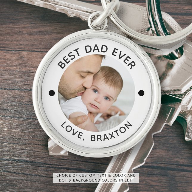 BEST DAD EVER One Photo Personalised Custom Key Ring (Creator Uploaded)
