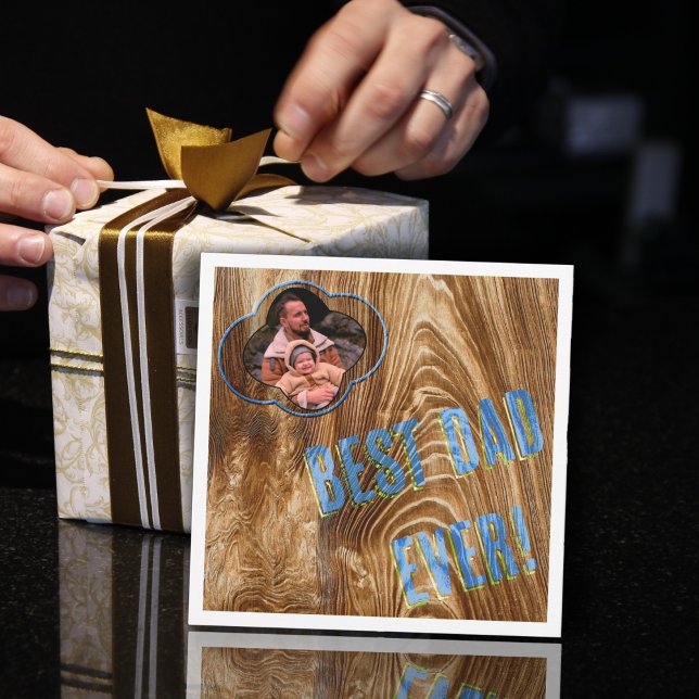 Best dad ever painted on wood - photo card (Creator Uploaded)