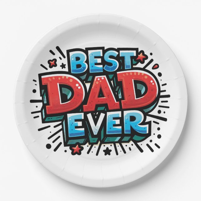 Best Dad Ever Paper Plate (Front)
