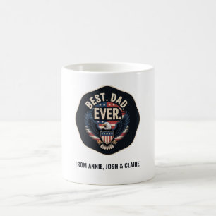 Best Dad Ever Patriotic – Custom Name Fath Coffee Mug