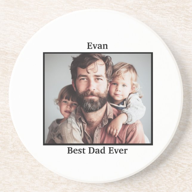 Best Dad Ever Personalise  Coaster (Front)