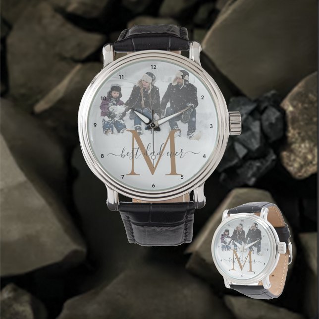 Best Dad Ever, Personalise Your Name, Photo Watch (Creator Uploaded)