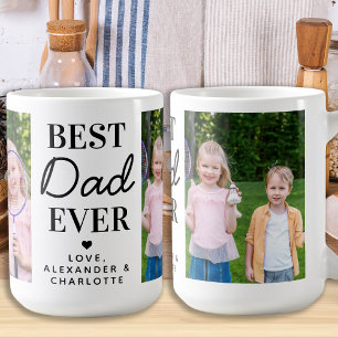 Best DAD Ever Personalised 2 Photo Father's Day Coffee Mug