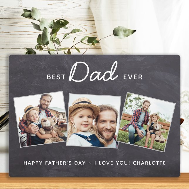Best DAD Ever Personalised 3 Photo Father's Day Plaque (Creator Uploaded)