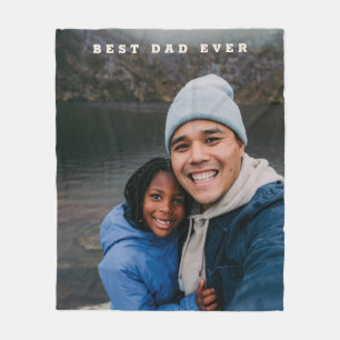 Best Dad Ever Personalised Family Photo Keepsake Fleece Blanket