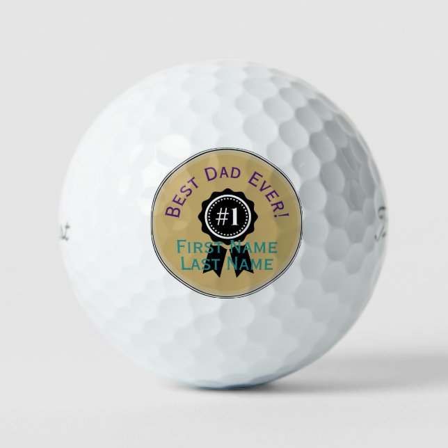Best Dad Ever Personalised Golf Balls HAMbWG (Front)