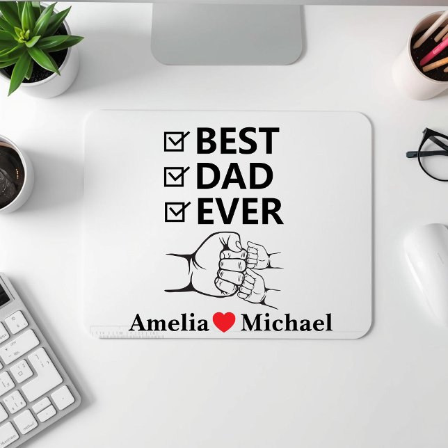 Best Dad Ever Personalised Mousepad (Creator Uploaded)