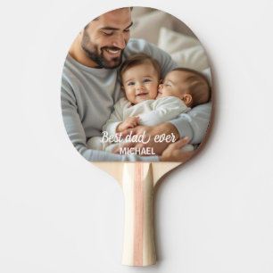 Best dad ever personalised name and photo ping pong paddle