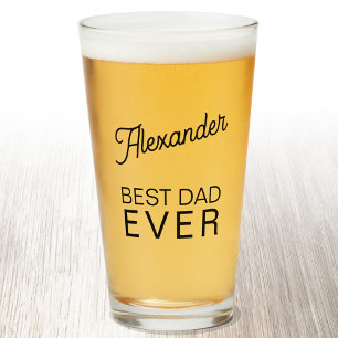 Best Dad Ever Personalised Name Beer Glass