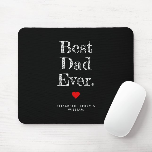 Best Dad Ever Personalised Names Mouse Pad (With Mouse)