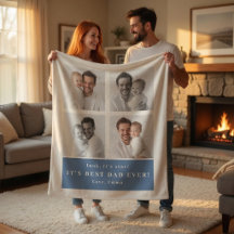 Best Dad Ever Personalised Photo Blanket | Custom 