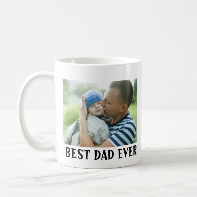 Best Dad Ever Personalised Photo Coffee Mug (Left)