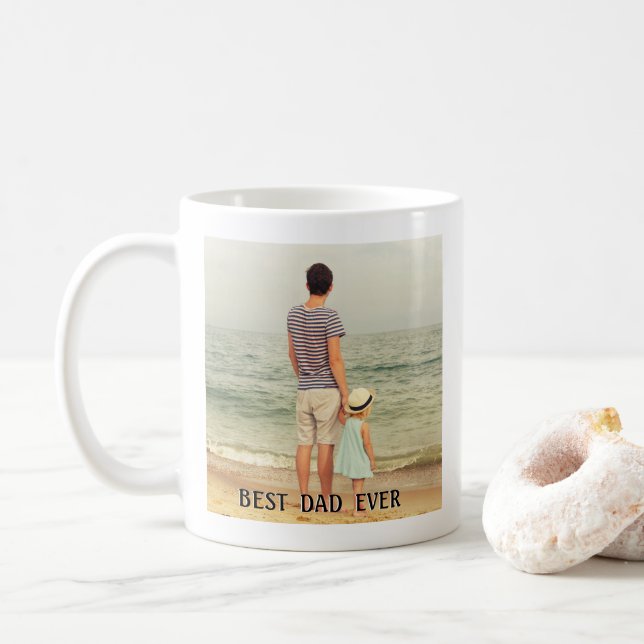 Best Dad Ever Personalised Photo  Coffee Mug (With Donut)