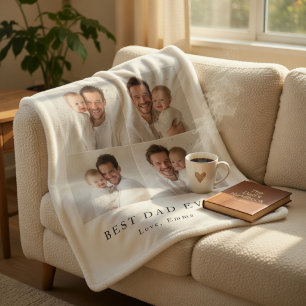 Best Dad Ever Personalised Photo   Custom  Sherpa Blanket
