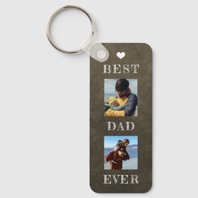 Best dad ever personalised photo Fathers Day Key Ring (Front)