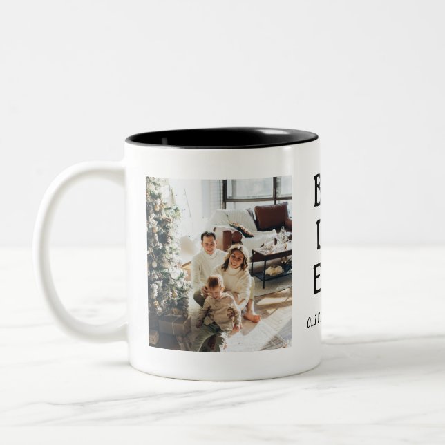Best Dad Ever Personalised Photo Father's Day  Two-Tone Coffee Mug (Left)