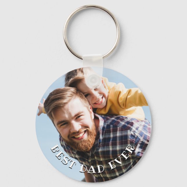 Best Dad Ever Personalised Photo Key Ring (Front)