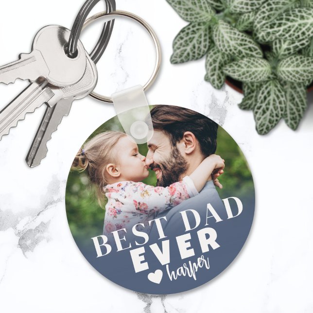 Best Dad Ever Personalised Photo Key Ring (Best Dad Ever Personalized Photo Keychain)