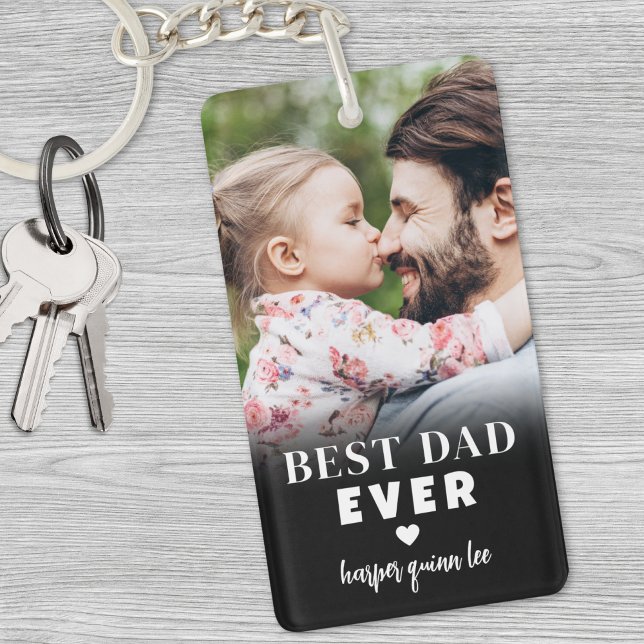 Best Dad Ever Personalised Photo Key Ring (Best Dad Ever Personalized Photo Keychain)