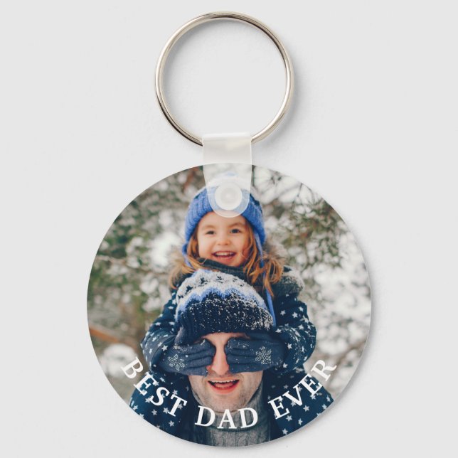 Best Dad Ever Personalised Photo Key Ring (Front)