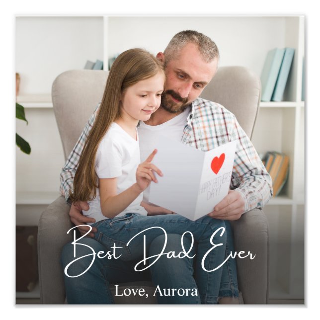 Best Dad Ever Personalised Photo Print (Front)