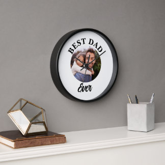 Best Dad Ever Personalised Photo Template Clock