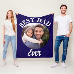 Best Dad Ever Personalised Photo Template Fleece Blanket