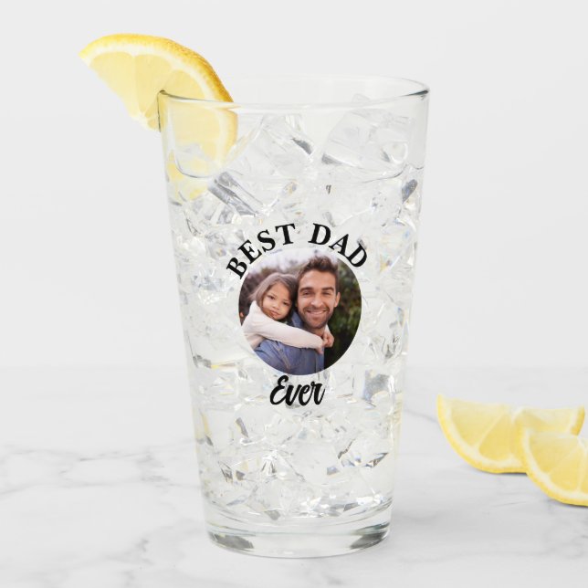 Best Dad Ever Personalised Photo Template Glass (Front Ice)