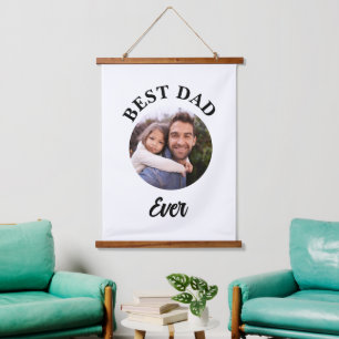 Best Dad Ever Personalised Photo Template Hanging Tapestry