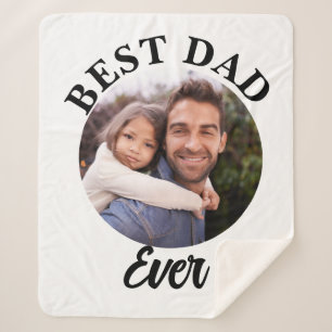 Best Dad Ever Personalised Photo Template Sherpa Blanket