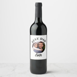 Best Dad Ever Personalised Photo Template Wine Label