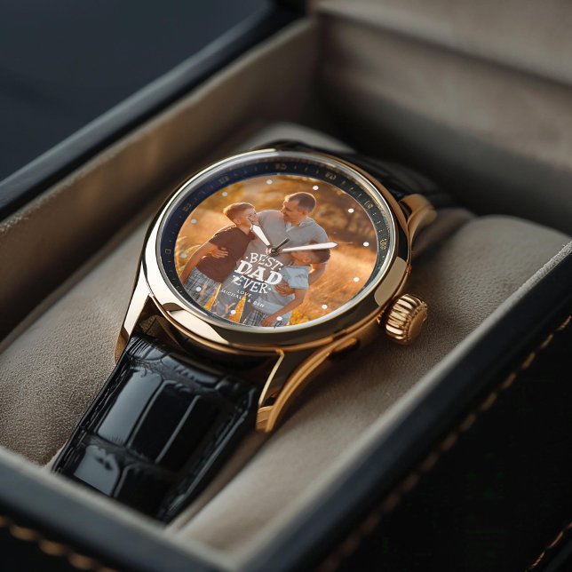 "Best Dad Ever" Personalised Photo Watch (Inspiration mockup (not actual product))