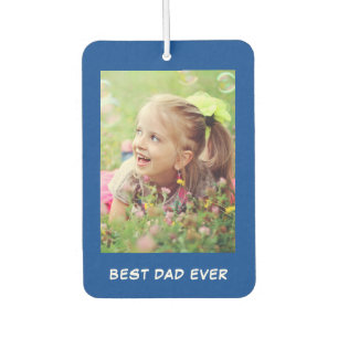 Best Dad Ever Personalised Photos Blue Car Air Freshener