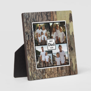 Best dad ever personalised rustic wood template plaque