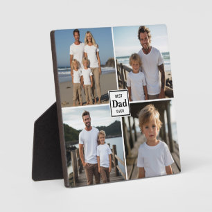 Best dad ever personalized 4 photo template plaque