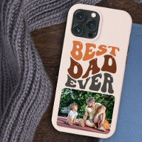 Best Dad Ever Photo and Groovy Retro Typography 