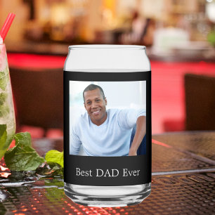 Best dad ever photo black white can glass