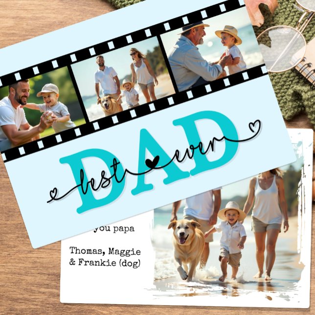 Best Dad Ever Photo Camera Film Card, Fathers day Card (Best Dad Ever Photo Card / Camera Film Negative)