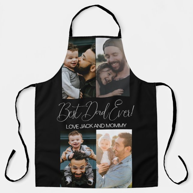 Best Dad Ever Photo Collage All-Over Print Apron (Front)
