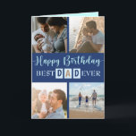Best Dad Ever Photo Collage Birthday card<br><div class="desc">Make Dad's day even more special with our 'Best Dad Ever' card featuring your favourite photos. Simply upload your Instagram snapshots to this customisable template for a fun and adorable tribute. Inside,  there's plenty of space for your heartfelt handwritten message,  adding a personal touch to this memorable gift.</div>