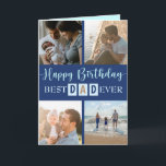 Best Dad Ever Photo Collage Birthday card<br><div class="desc">Make Dad's day even more special with our 'Best Dad Ever' card featuring your favourite photos. Simply upload your Instagram snapshots to this customisable template for a fun and adorable tribute. Inside,  there's plenty of space for your heartfelt handwritten message,  adding a personal touch to this memorable gift.</div>