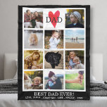 Best Dad Ever Photo Collage Black Personalised Fleece Blanket<br><div class="desc">Surprise Dad or anyone with this custom fleece blanket featuring 11 photos and your custom text.  Easily change the background colour to match your decor.  Perfect for holiday gift giving or father's day.</div>