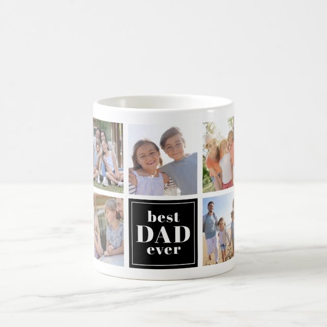 Best Dad Ever Photo Collage Coffee Mug (Center)