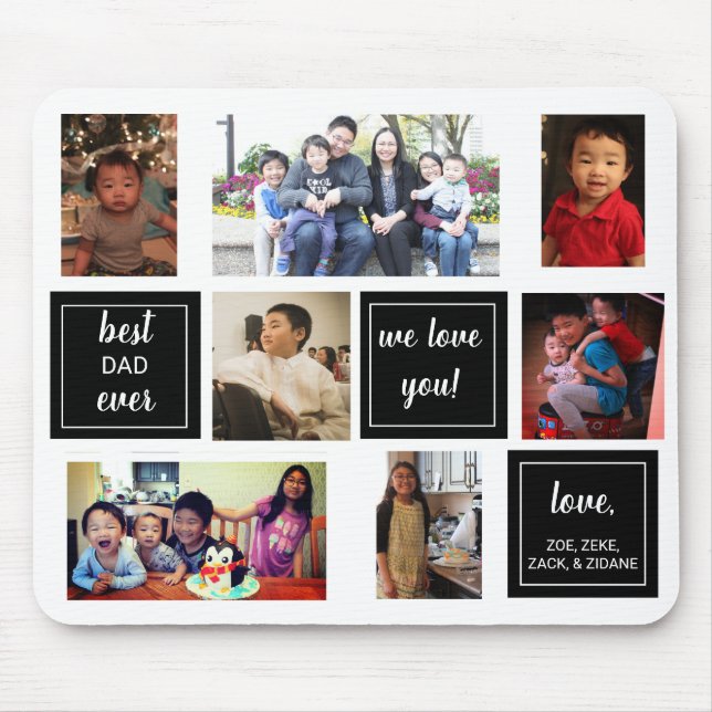Best dad ever photo collage Father Gift Daddy Love Mouse Pad (Front)