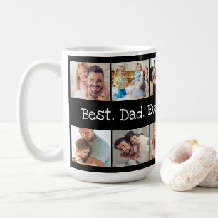 Best. Dad. Ever. Photo Collage Father's Day Black Coffee Mug
