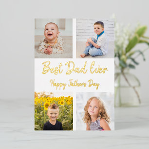 Best Dad Ever Photo Collage Father's Day Card
