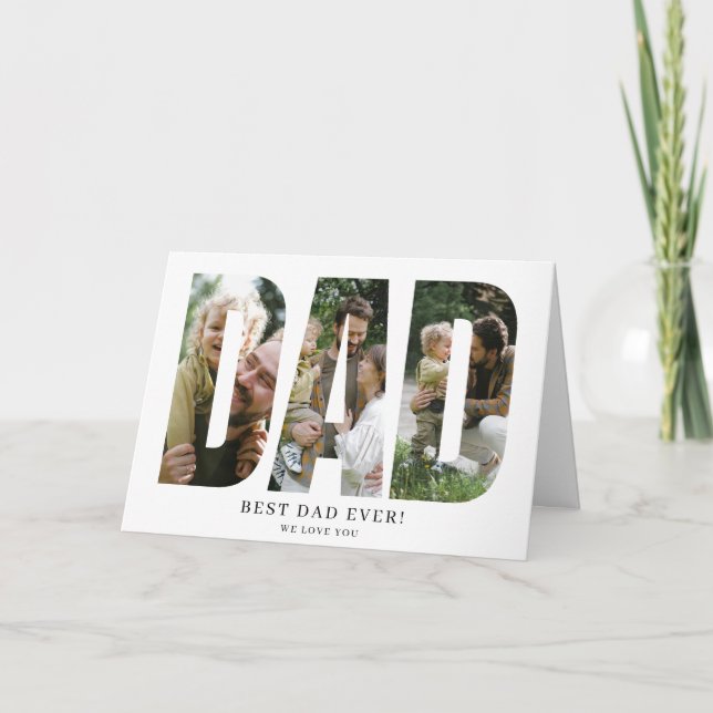 Best Dad Ever Photo Collage Father's Day Card (Front)