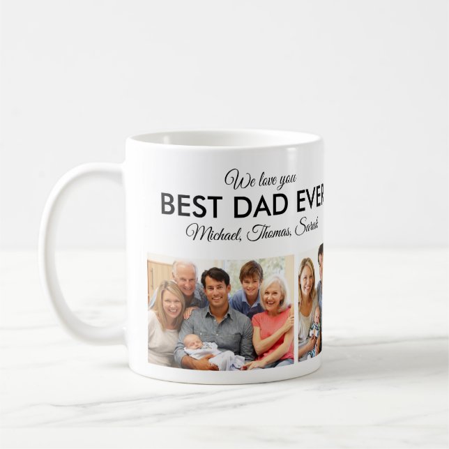 Best Dad Ever Photo Collage Fathers Day Coffee Mug (Left)