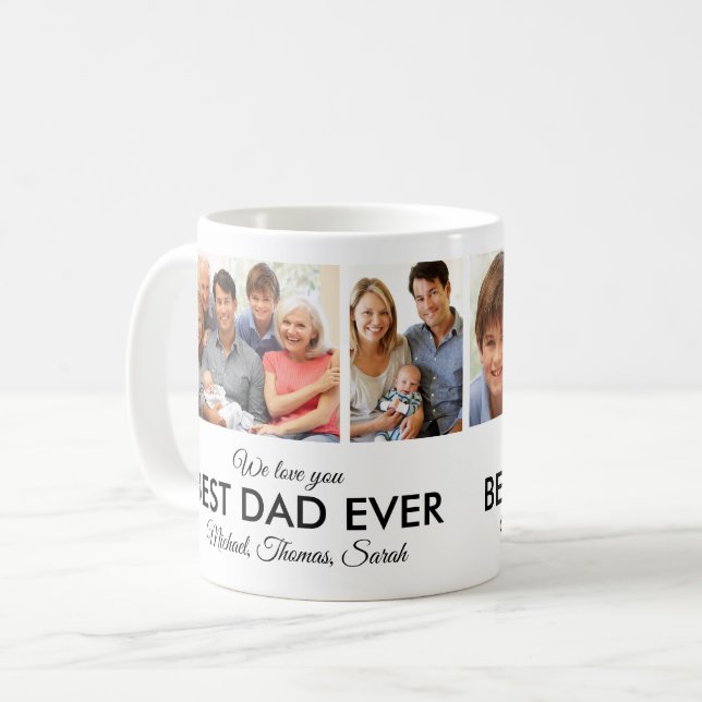 Best Dad Ever Photo Collage Fathers Day Coffee Mug (Front Left)
