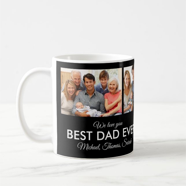 Best Dad Ever Photo Collage Fathers Day Coffee Mug (Left)